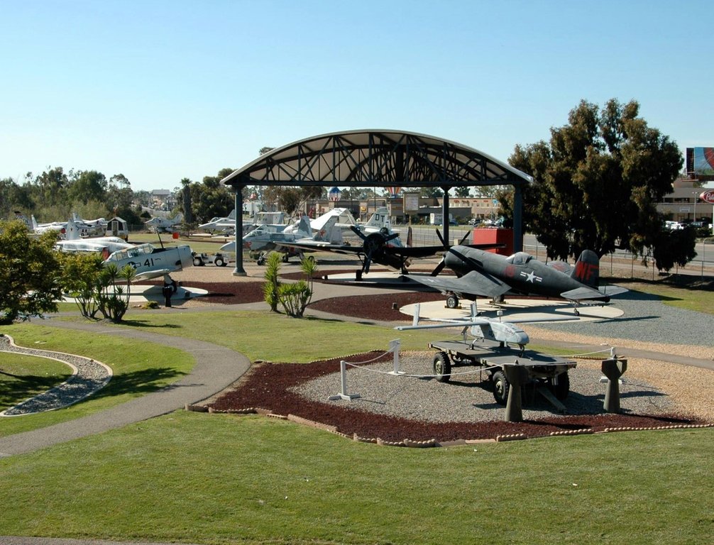 Outdoor exhibit aircraft looking northwest