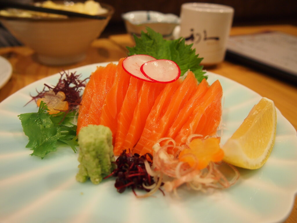 salmon sashimi