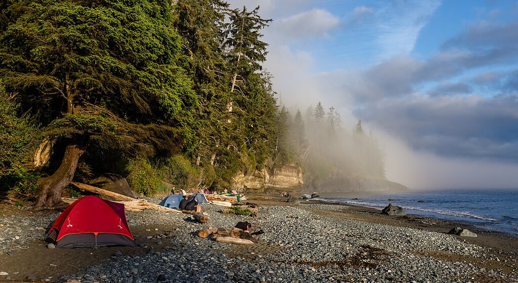 Campsite at Mystic Beach, Vancouver Island, Canada