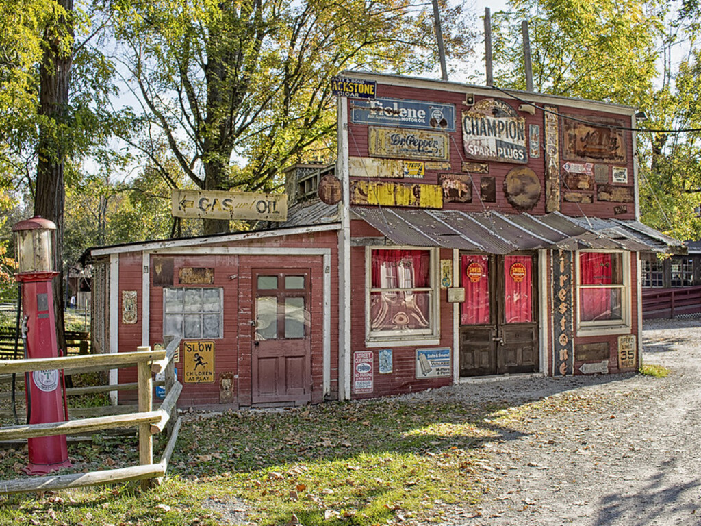 Antique Signs At Clifton Mill In Ohio