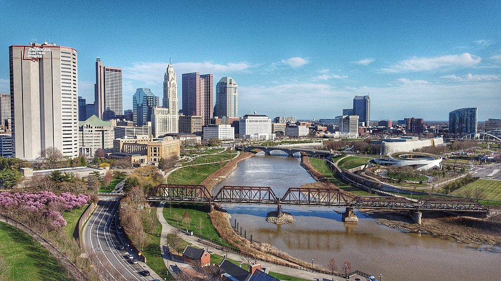 Scioto Mile aerial from north