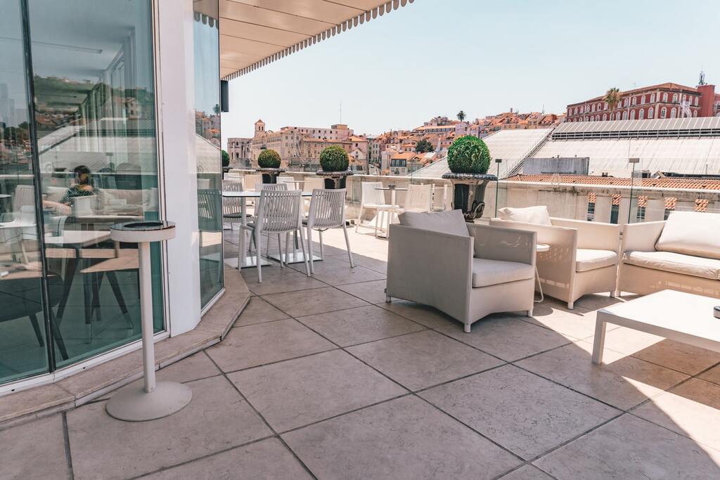 A rooftop bar