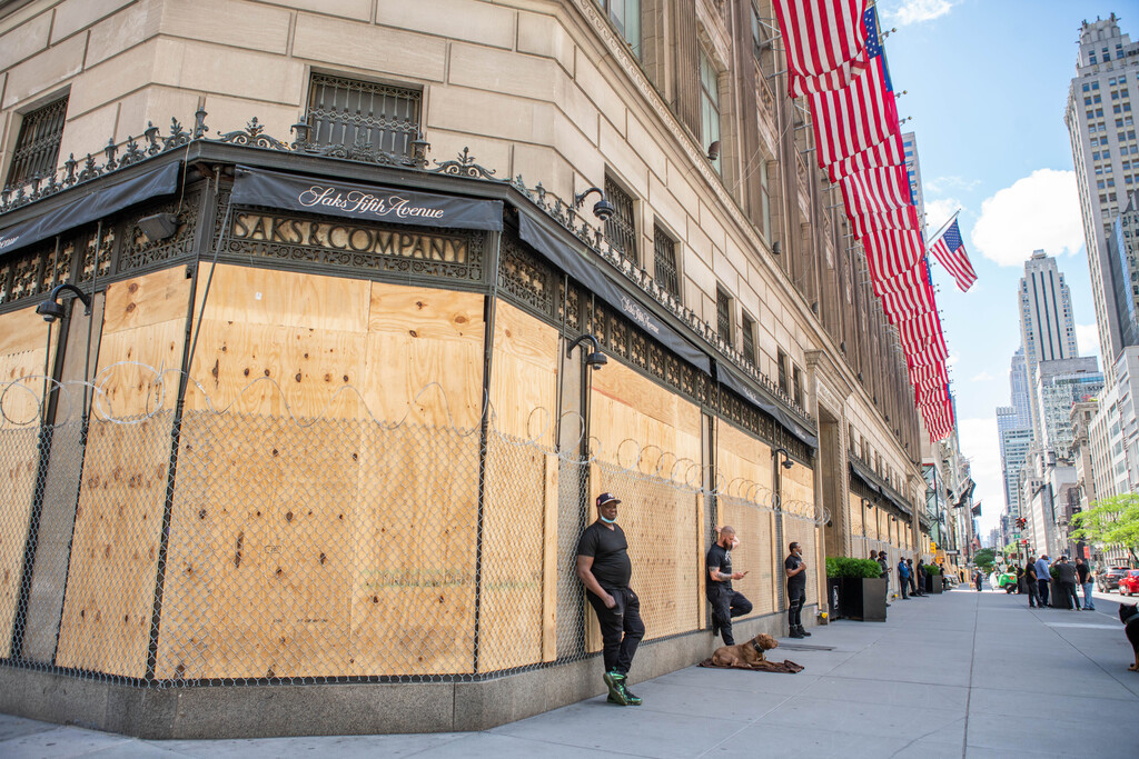 Saks Fifth Avenue Boarded Up During Black Lives Matter Protests New York City