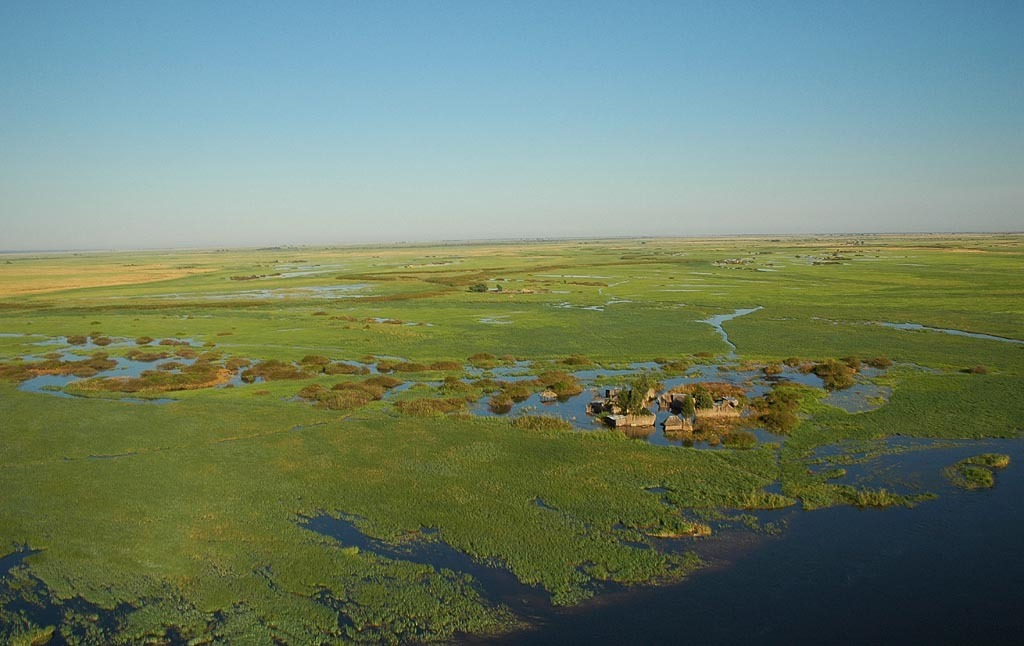 Village in caprivi flood plain