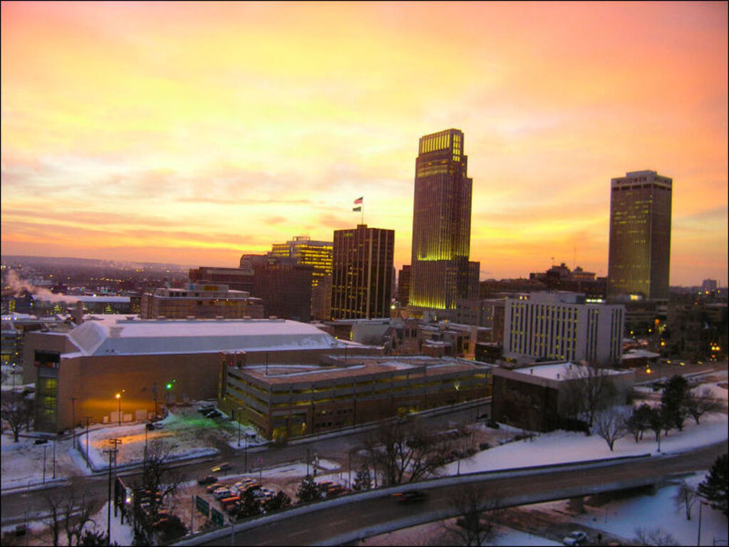 Omaha Nebraska Downtown dawn
