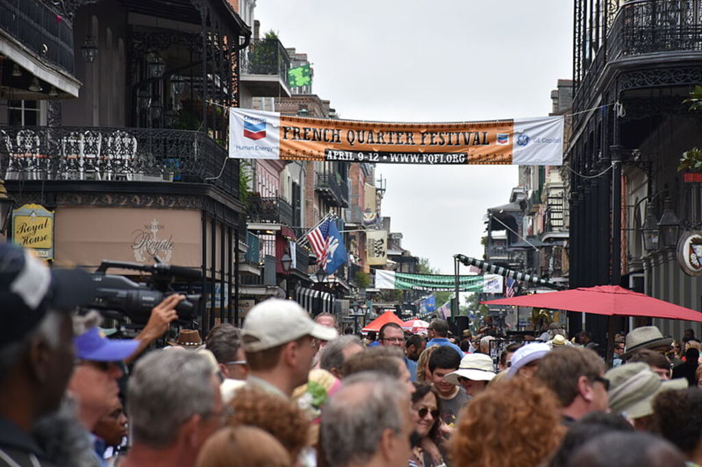 Royal Street during the French Quarter Festival in New Orleans