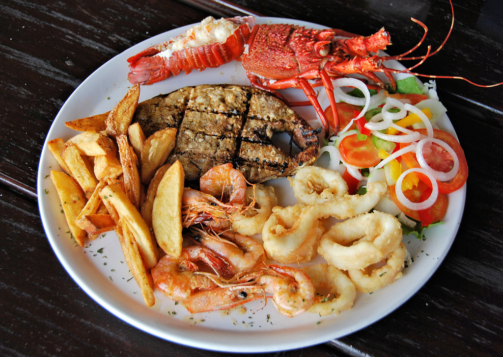 Plate of seafood, Mozambique