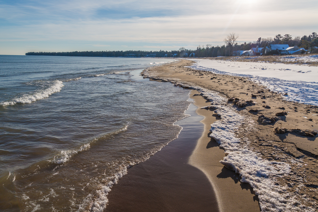 Whitefish Bay Wisconsin Winter Shoreline Lake Michigan 