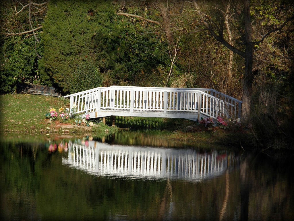 Bridge Over Secluded Waters. Lafayette, Tippecanoe County, Indiana