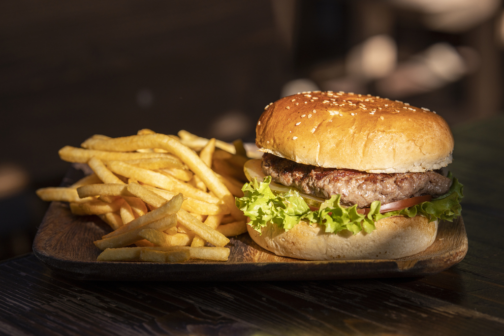 Burger and fries