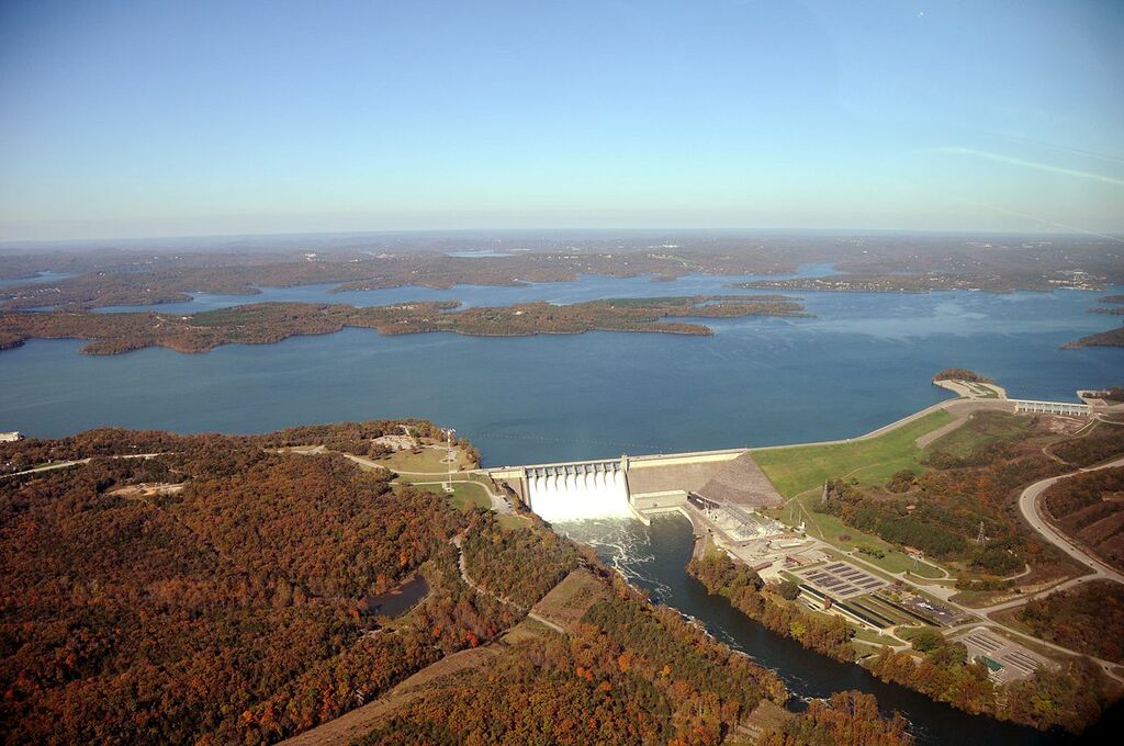 Aerial photo of Table Rock Dam