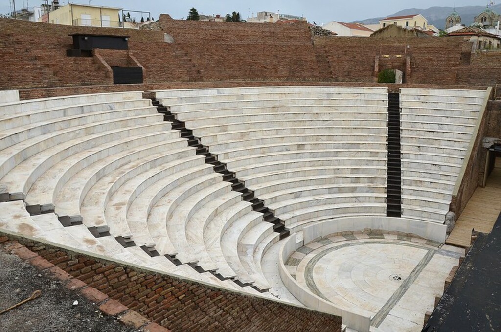 The restored Roman Odeon of Ancient Patrai, built before 160 AD, Patras, Greece