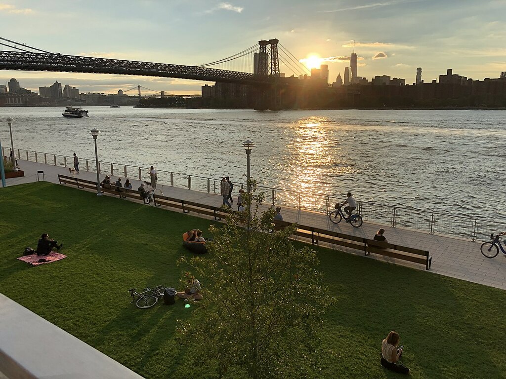 Domino Park, Brooklyn - Early Evening View - Sunset