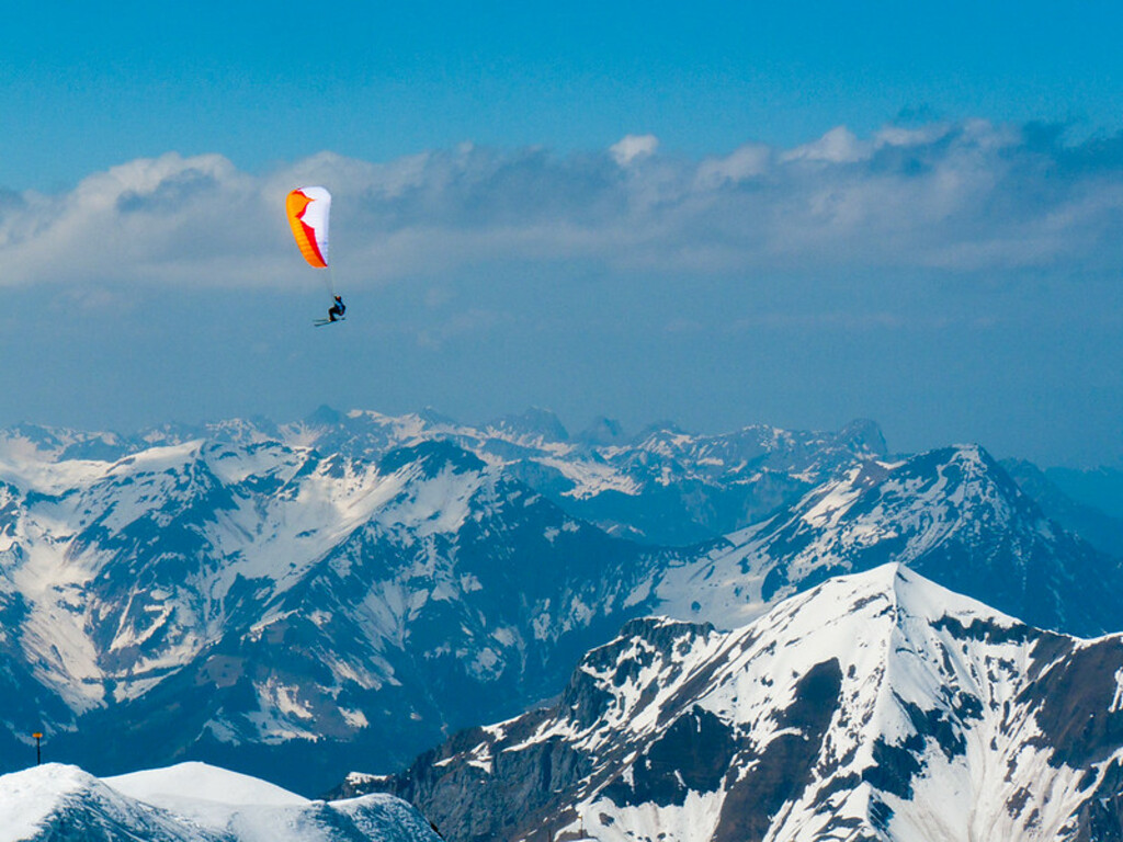 Paragliding over the Swiss Alps