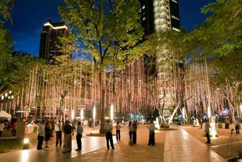 Ayala Triangle Gardens at Night