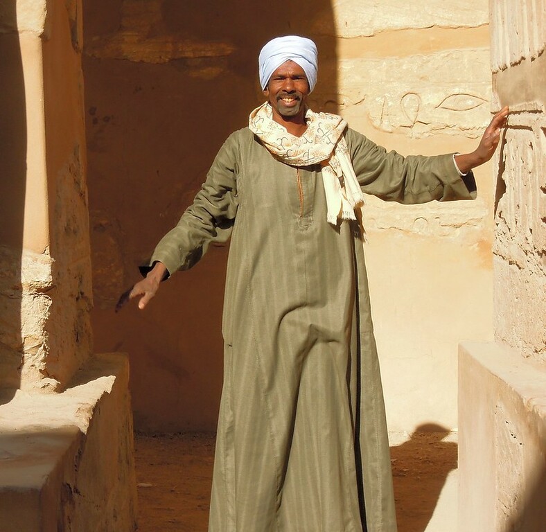 Egypt (Luxor) Another Egyptian man with traditional dress named  jellabiya