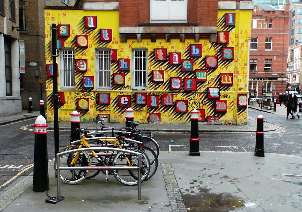 Street Art Scrabble - London - near Liverpool Street - Jan 2014