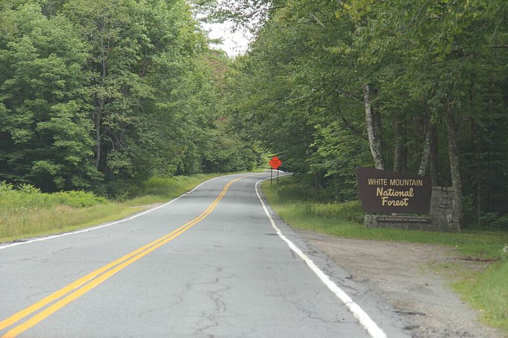 White Mountain National Forest sign NH112