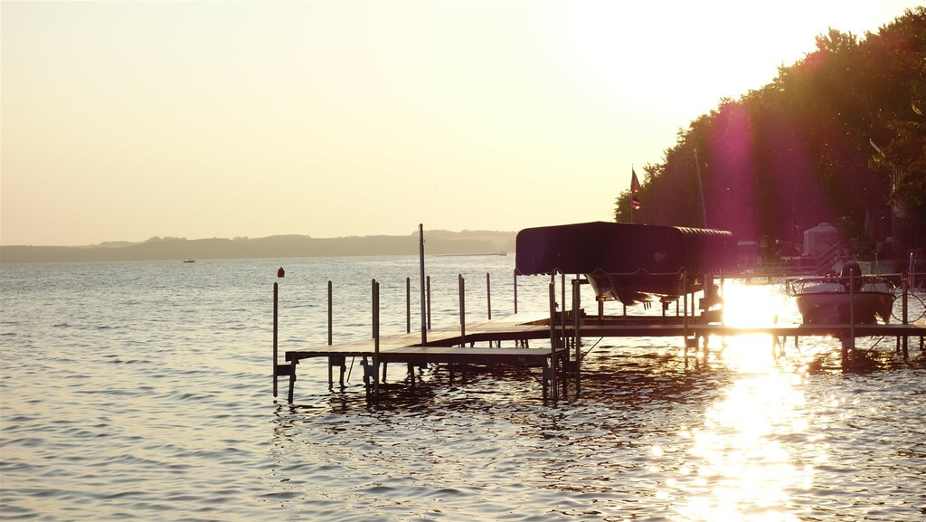 Sylvan Lake Pier at Sunset