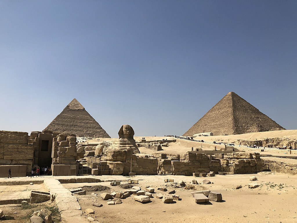 The Sphinx along with the Pyramids at Giza