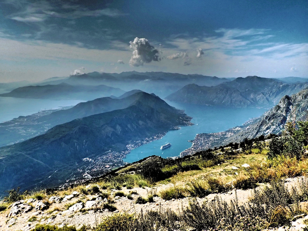 View of Bay of Kotor from Mount Lovcen, Montenegro