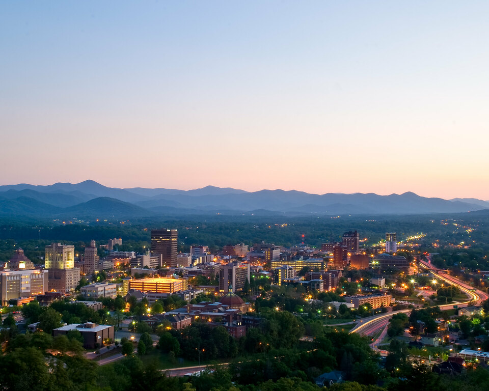 Asheville at dusk