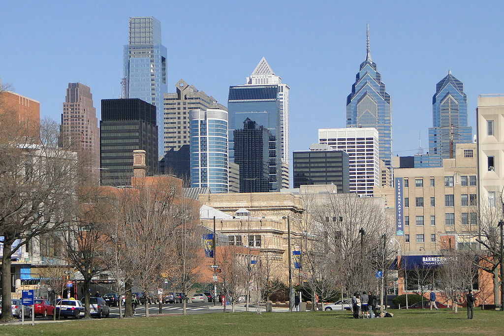 View of Philadelphia Skyline from University of Pennsylvania Downtown Campus - Philadelphia - Pennsylvania