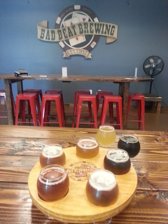 Sampler Tray at Bad Beat Brewing, Las Vegas Nevada