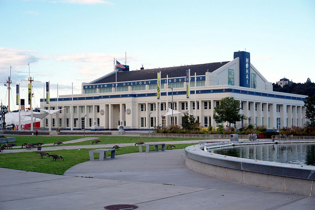 MOHAI Armory building at Lake Union Park west side high quality