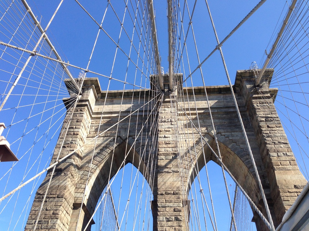 Blue skies from the Brooklyn Bridge