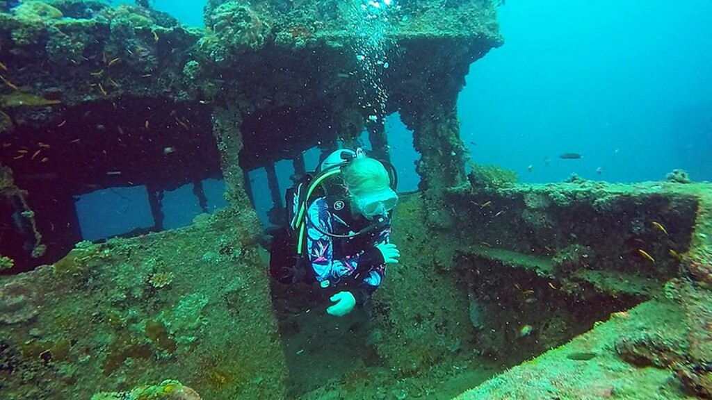 mandy wheelhouse on wreck Maldives