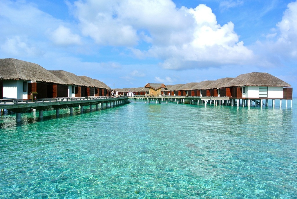 stay in a water bungalow