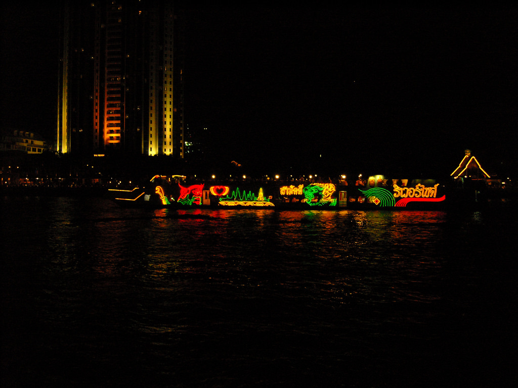 Dinner river cruise boat on the Chao Phraya river, Bangkok