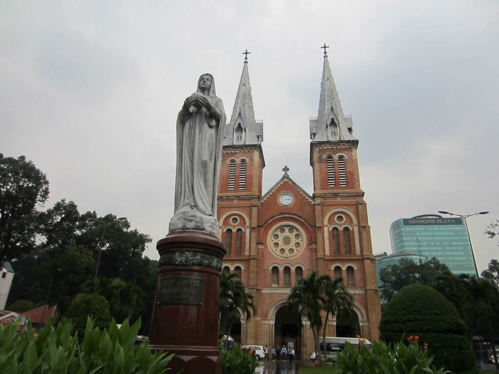 in front of Saigon Notre-Dame Basilica