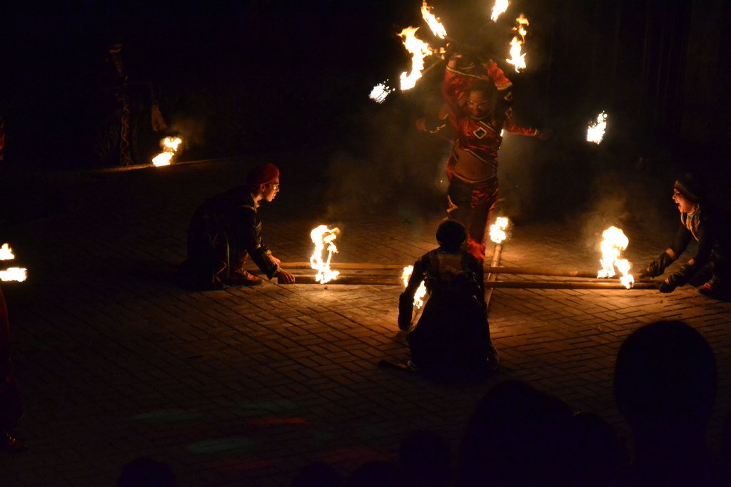 Tribal fire dance- beginning to warm up
