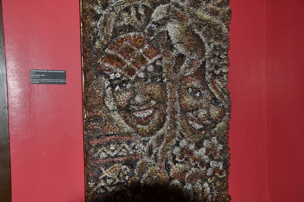 Painting made from spiky Durian skin
