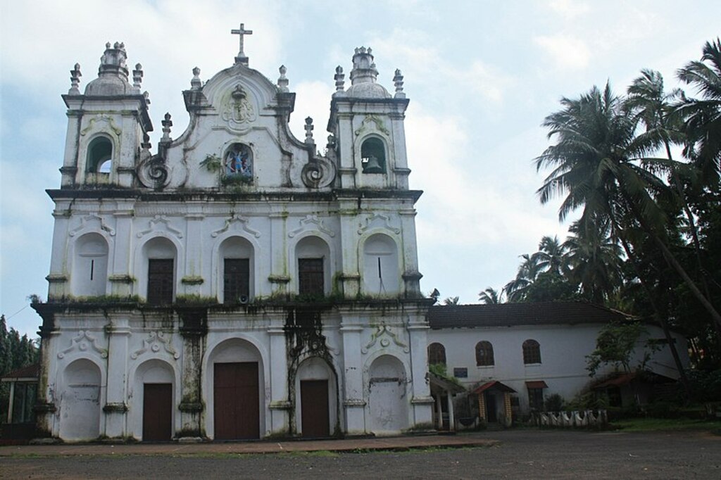 St. Michael's church facade from statue