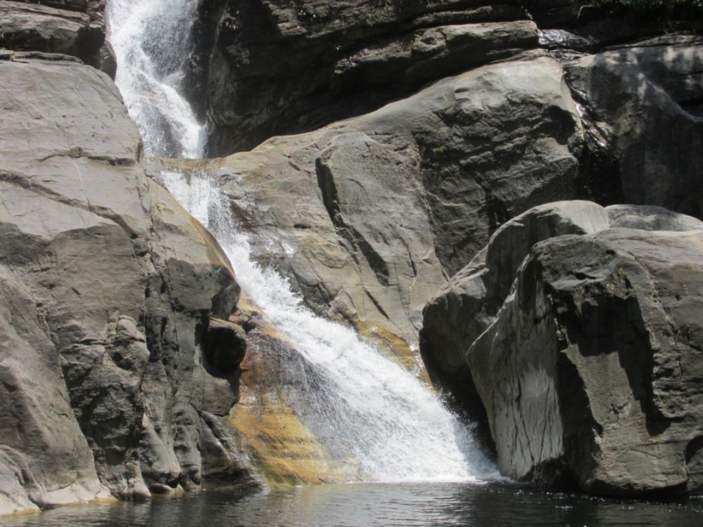 Close-up of the falls