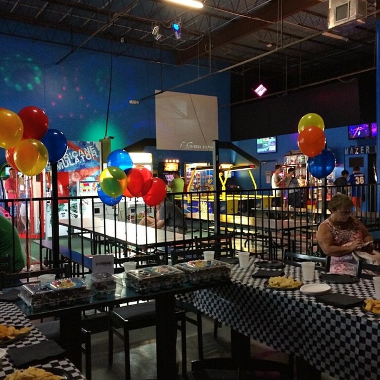 Getting set up for chases birthday party here at Extreme Laser Tag Orlando #backupplan