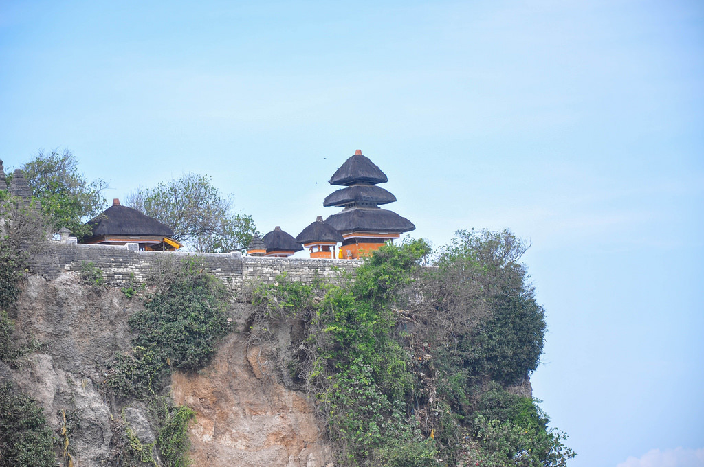 Pura Luhur Ukuwatu Temple on a steep cliff 70m. above the Indian ocean