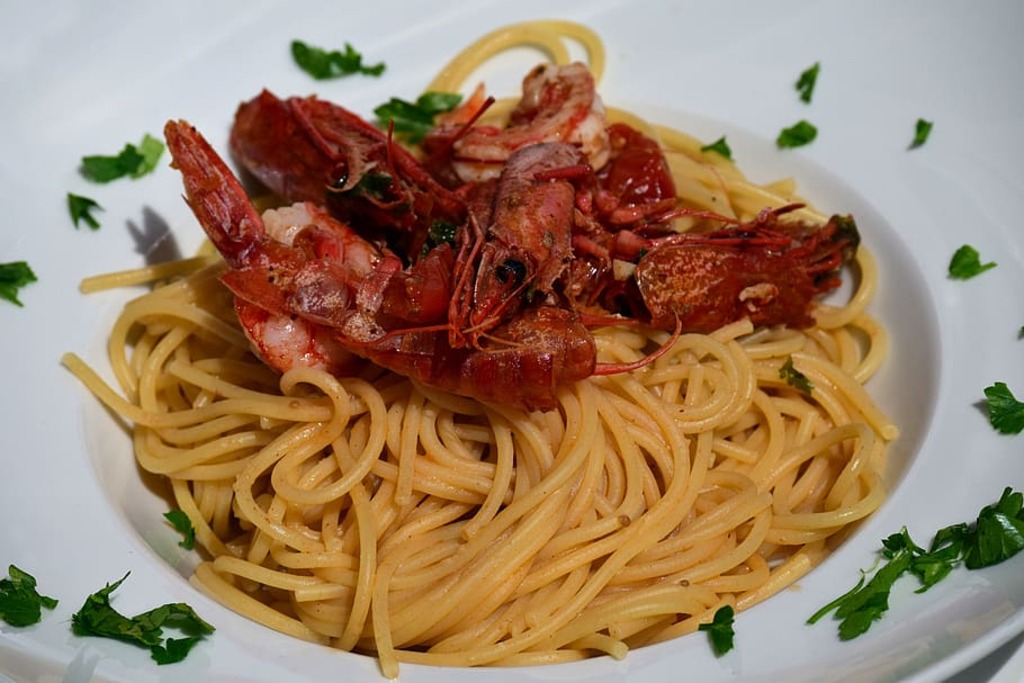 Seafood aglio olio