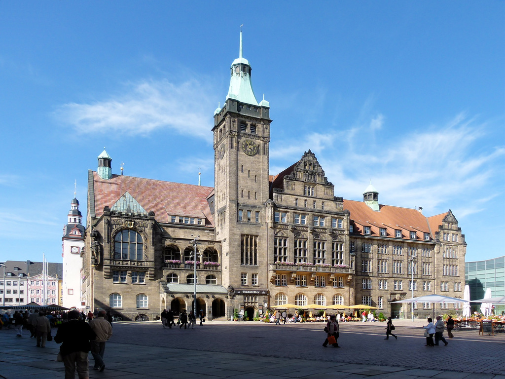 Sachsen, Chemnitz, Neues Rathaus, Einweihung 1911, Foto vom 06.09.2011