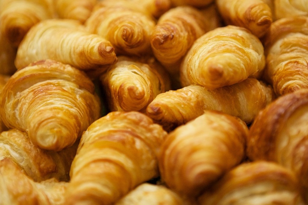 Freshly baked croissants are served daily at Caffe Teatro