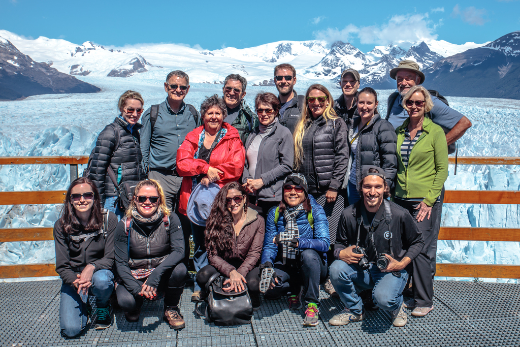 A quick visit to Perito Moreno Glacier - the "G" group - (B)=Theresa, Bert, John, Liaan, Gavin, Murray - (M)=Sandra, Anchen, Britta, Megan, Anna - (F)=Jennifer, Carllye, Doryse, Sacheen and CEO (24556387824)
