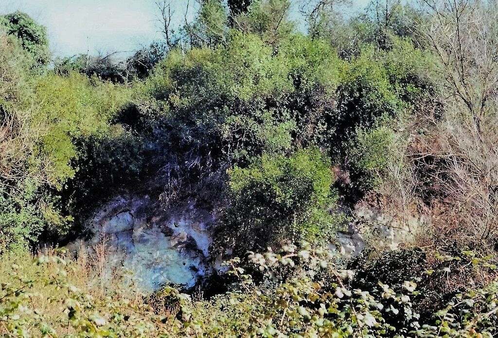 Wall of fluorite at Inviolatella, Regional Park of Veio, Italy