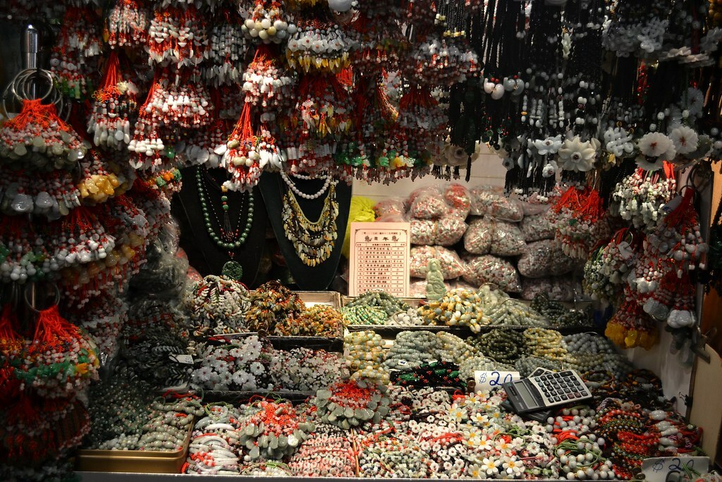Jade nuggets on display