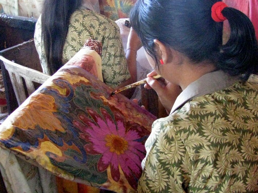 Batik painting process