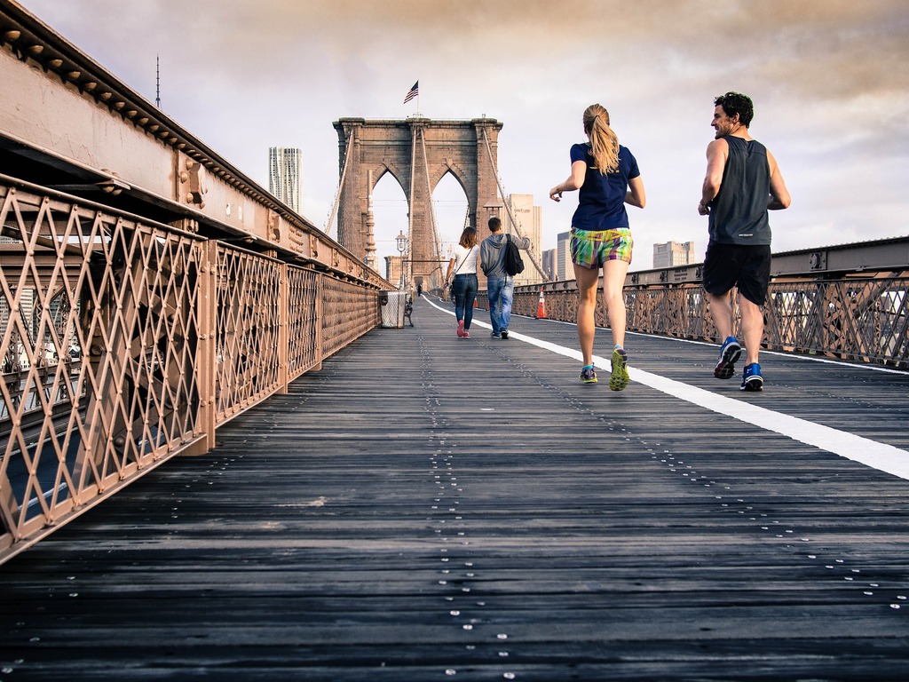 Runners On Brooklyn Bridge