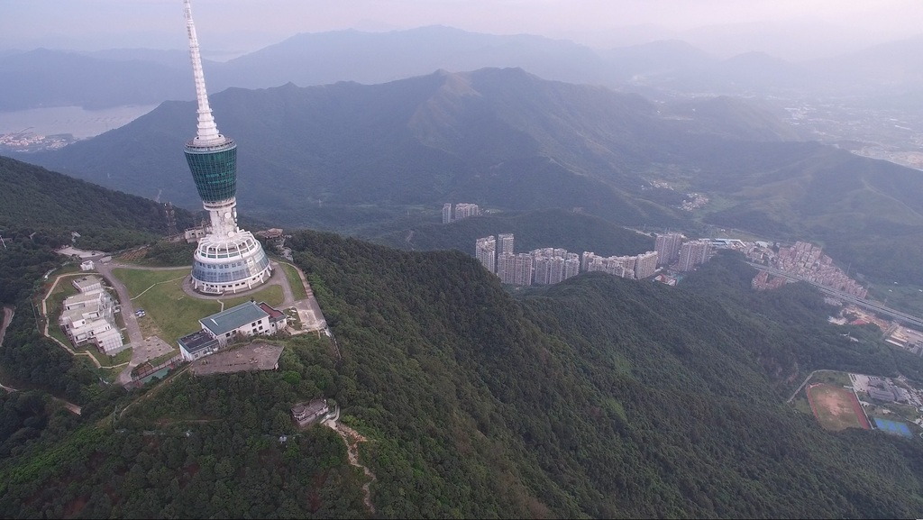 Shenzhen TV Tower with HK in background