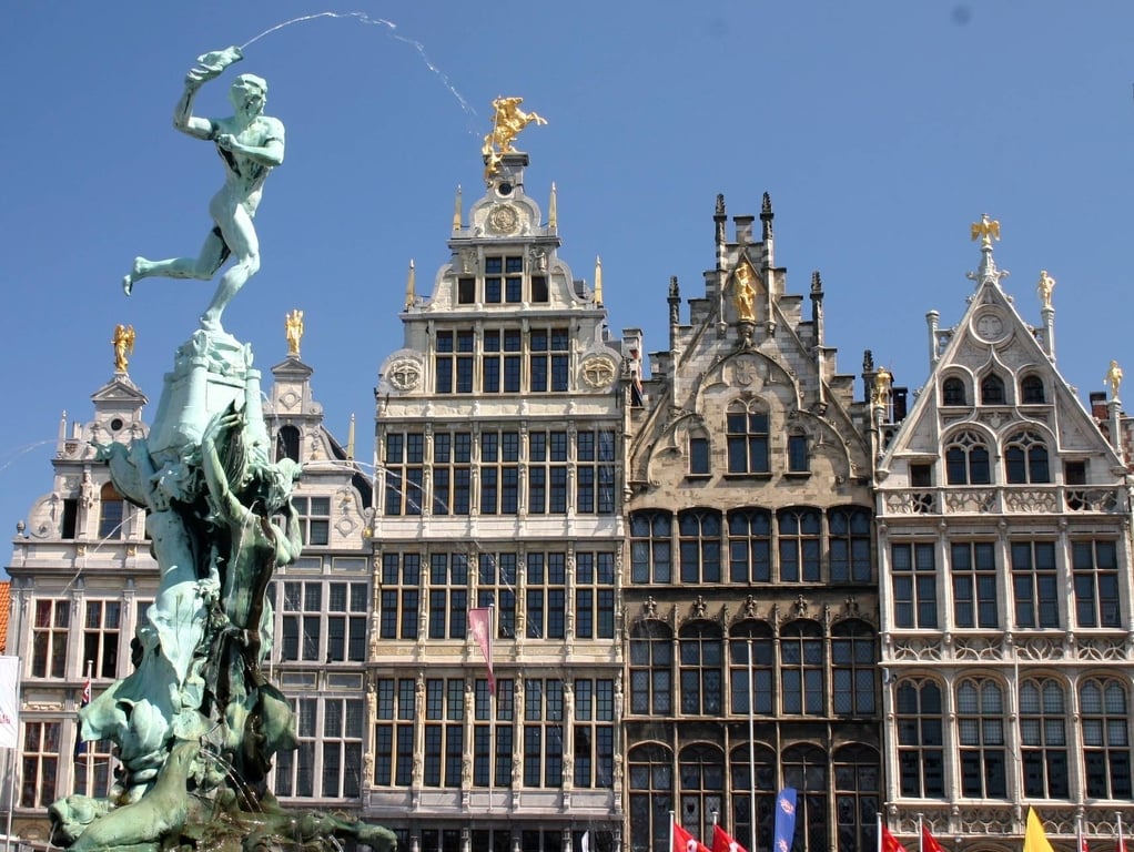 Brabo Fountain and Grote Markt, main square of Antwerp